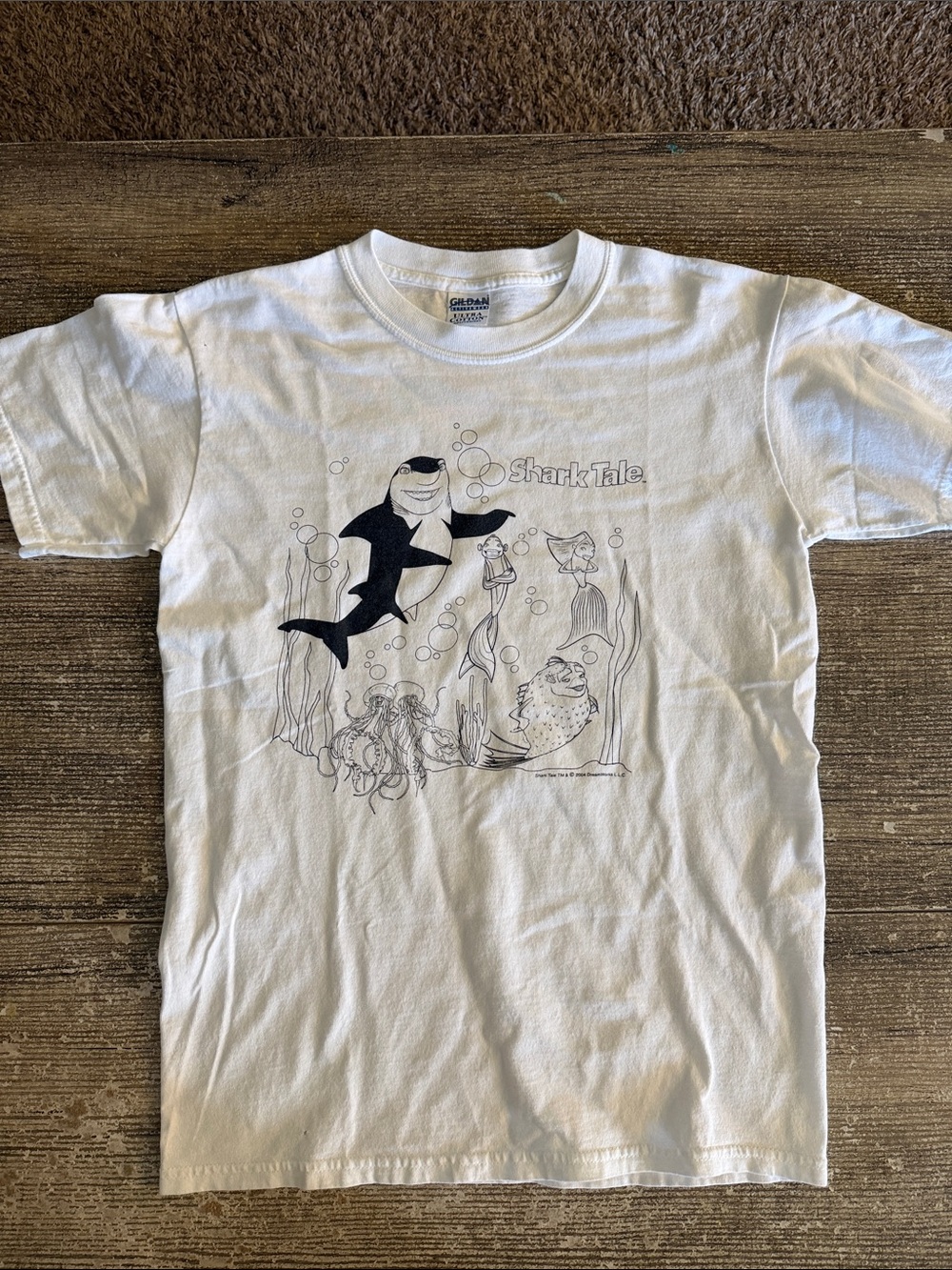 Vintage DreamWorks Shark Tale white graphic t-shirt
